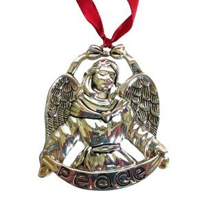 Vintage Gorham Peace Angel Silverplate Christmas Ornament - Angel Lover Gift